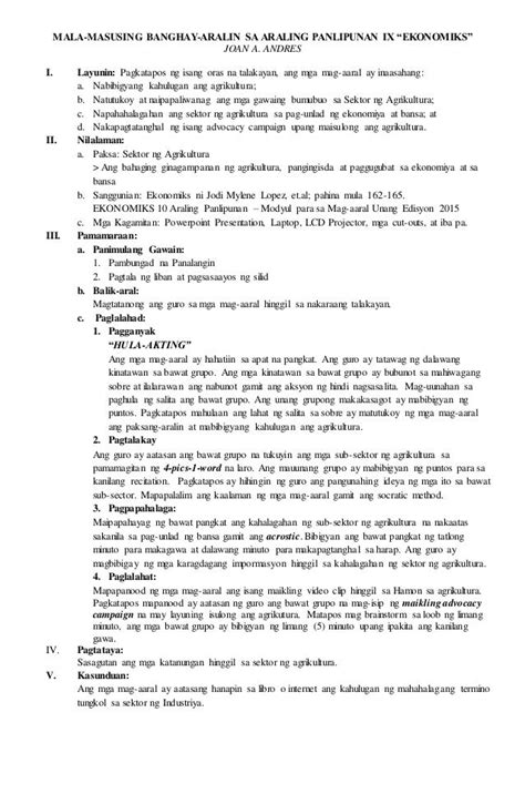 Lesson Plan Sektor NG Paglilingkod .